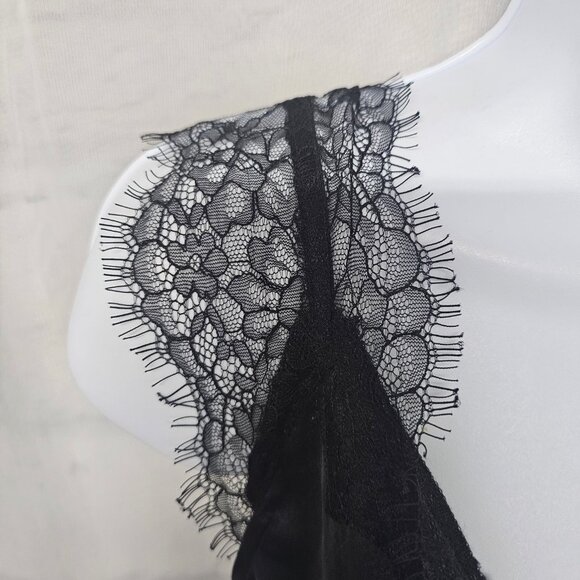 Express Tank Black Grunge Indie Y2K Goth Whimsigoth Dark Fairy Satin Lace L - Picture 3 of 13